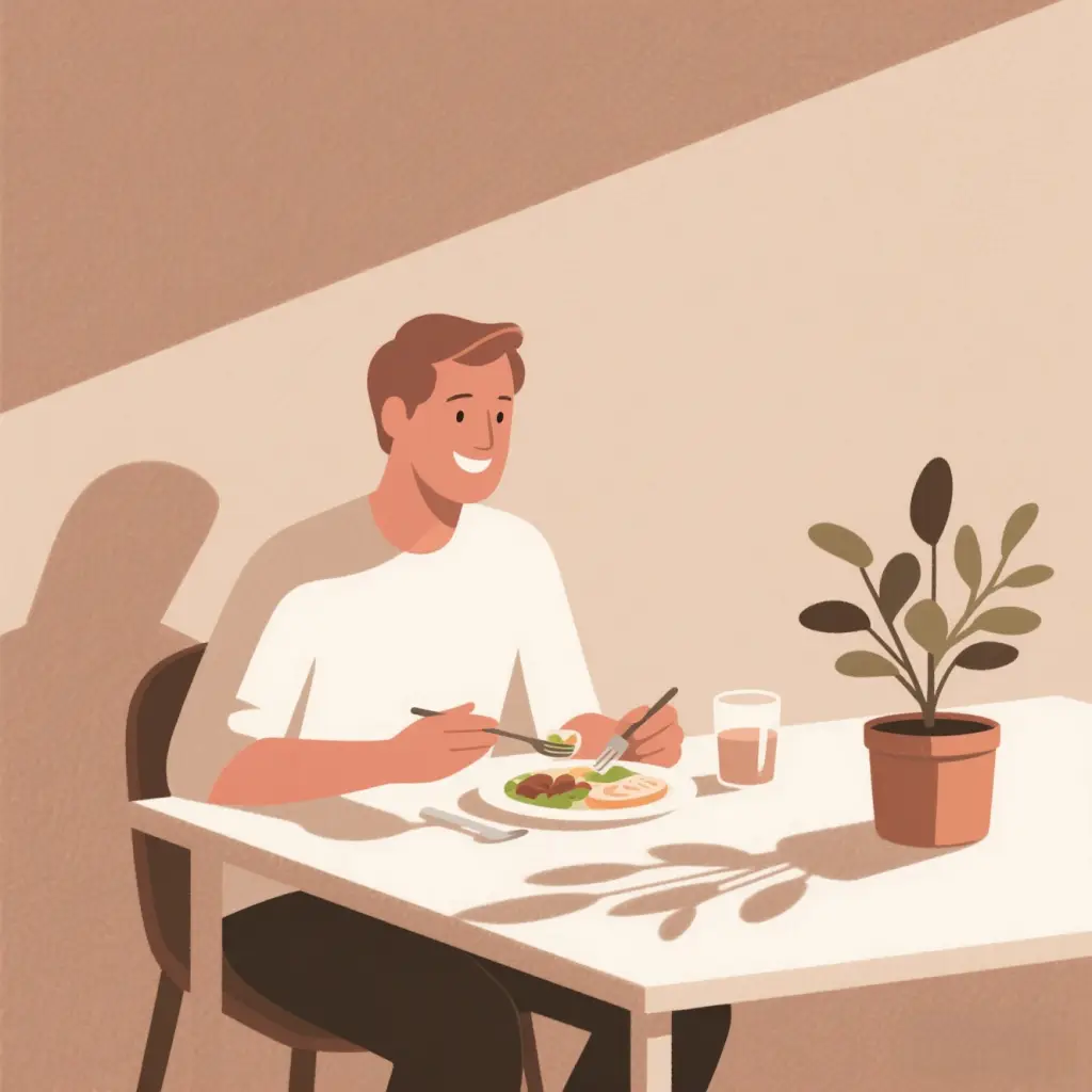 Illustration of mindful eating practice