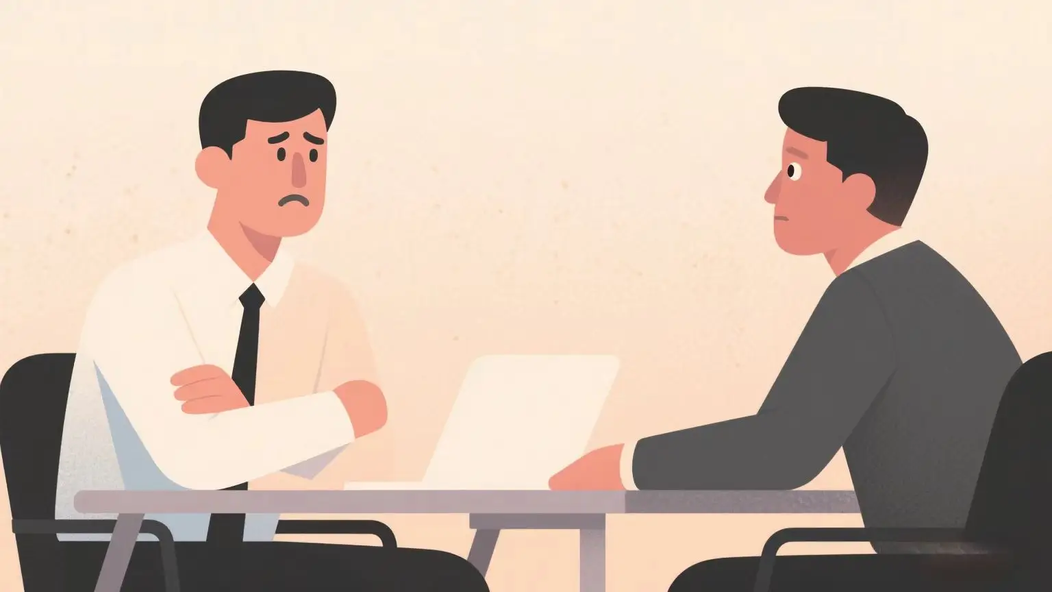 Two colleagues at a desk, one defensive and one curious, symbolizing the shift from Judger mode to Learner Thinking at work.