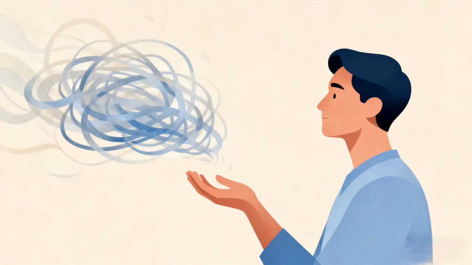 Illustration representing calming an overthinking mind and finding mental clarity