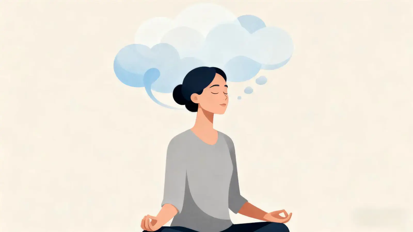 Overthinking and mental clarity illustration representing calm awareness