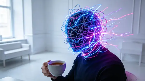 Person feeling the weight of overstimulation and mental fatigue